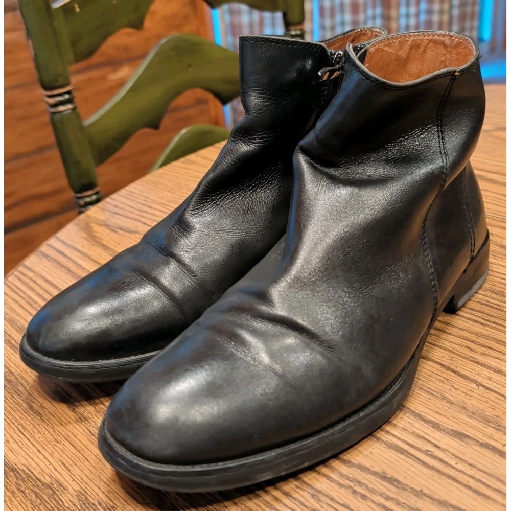 Tiger Of Sweden Mens Size 41 Black Leather Ankle Zip Up Boots READ
